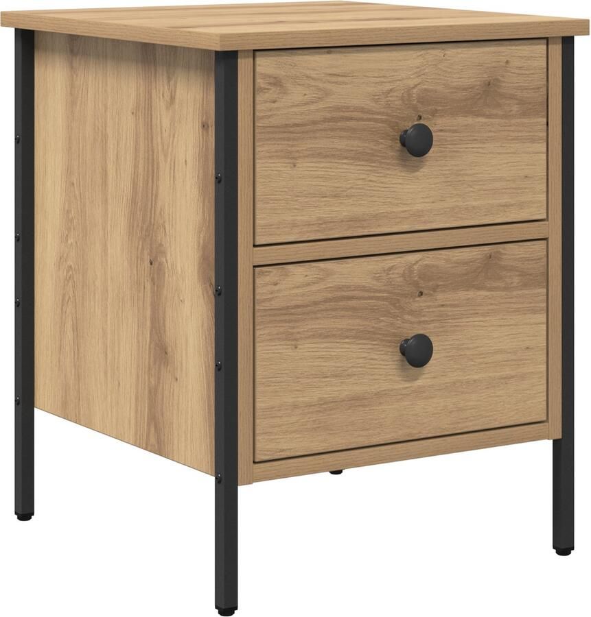 VidaXL Nachtkastje met lade artisanaal eikenkleurig 40 x 42 x 50 cm