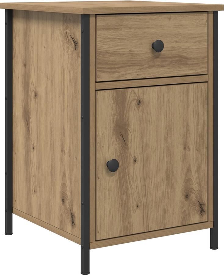 VidaXL Nachtkastje met lade artisanaal eikenkleurig 40 x 42 x 60 cm