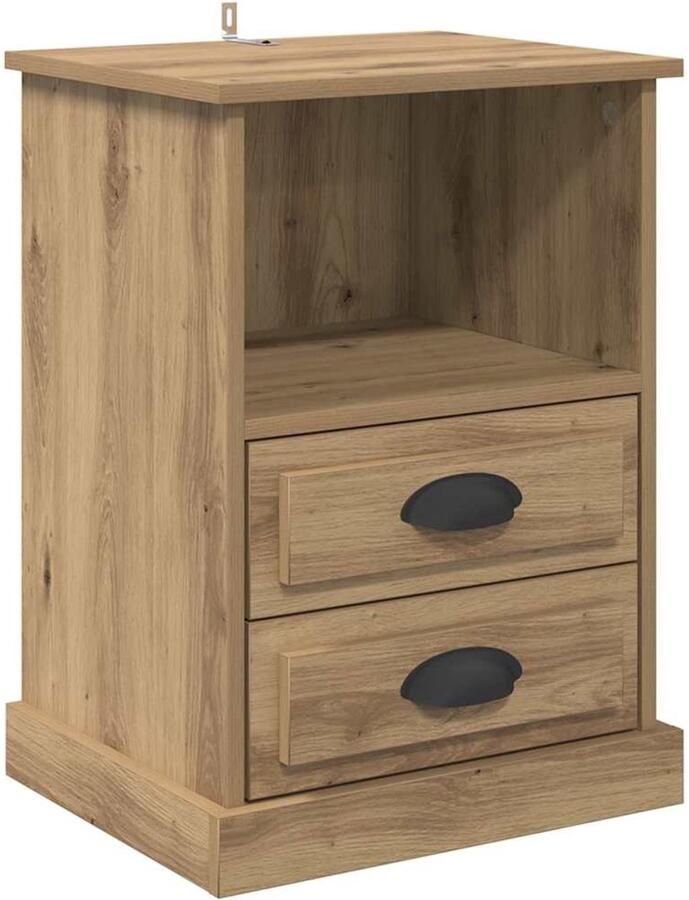 VidaXL Nachtkastje met lade artisanaal eikenkleurig 43 x 36 x 60 cm