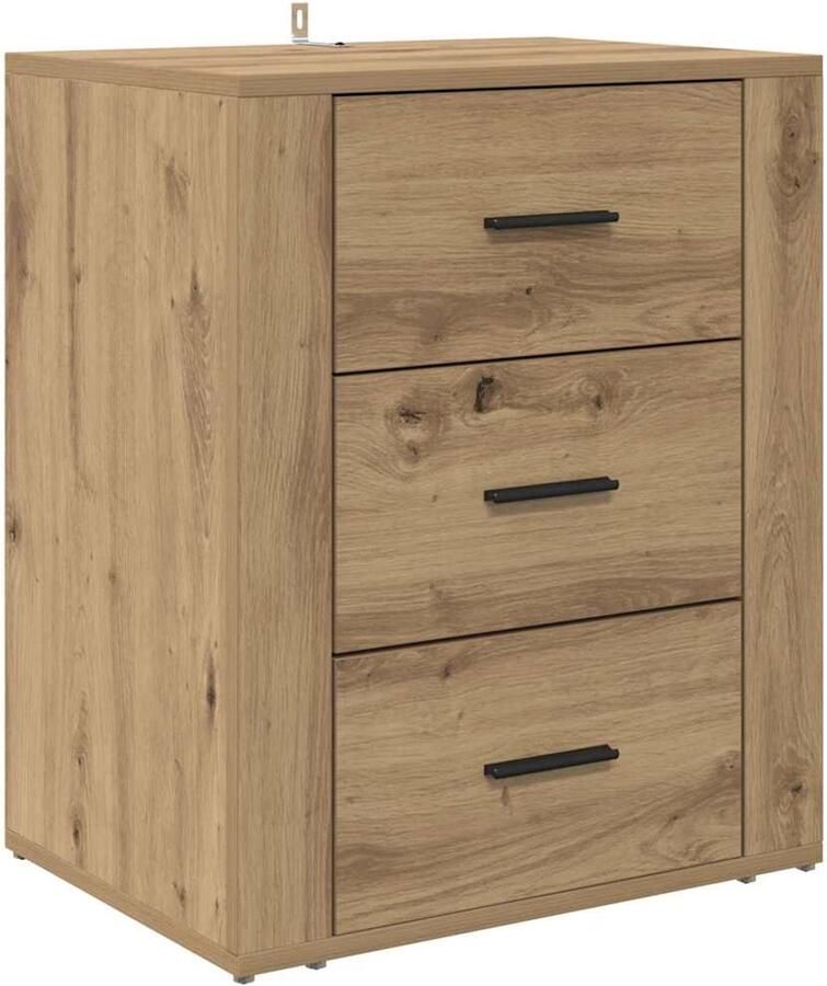 VidaXL Nachtkastje met lade artisanaal eikenkleurig 50 x 36 x 60 cm