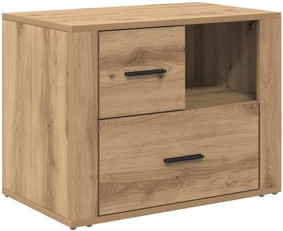 VidaXL Nachtkastje met lade artisanaal eikenkleurig 60 x 36 x 45 cm