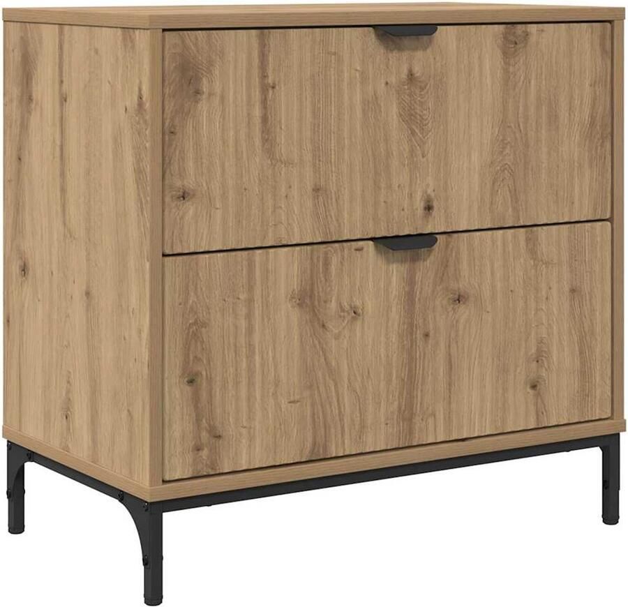 VidaXL Nachtkastje met lade artisanaal eikenkleurig 63 5 x 36 x 61 cm