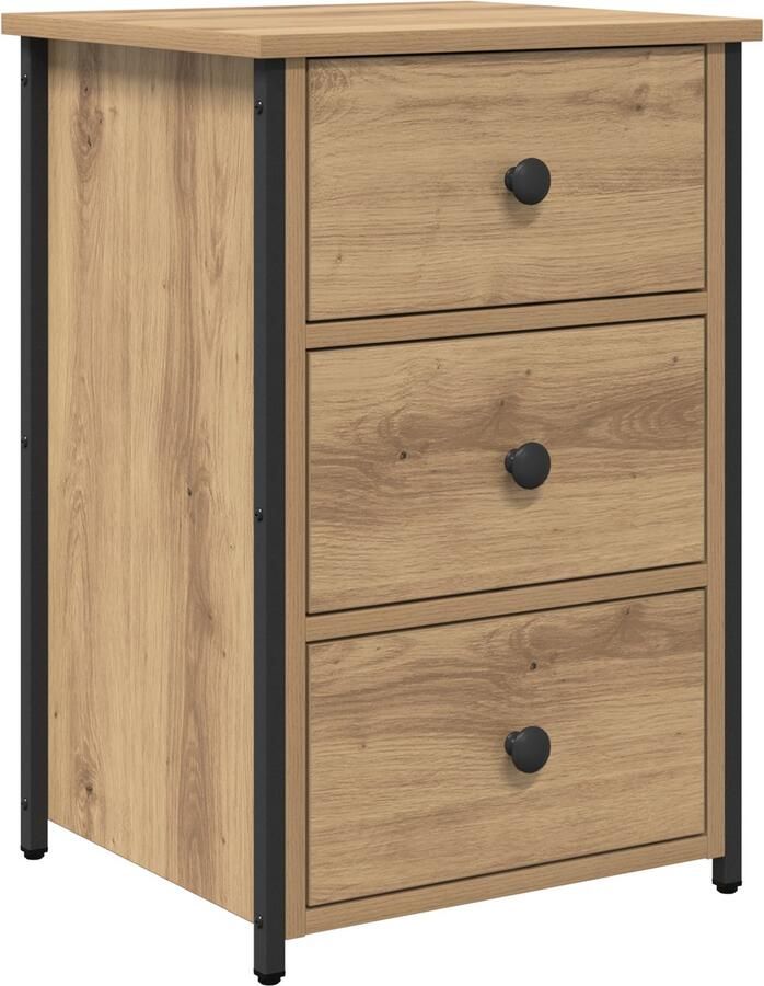 VidaXL Nachtkastje Eiken Bewerkt hout Compact Duurzaam Nachtkastje