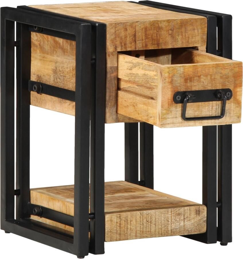 VidaXL Nachtkastje 2 pcs Bruin 30 x 30 x 40 cm massief mangohout