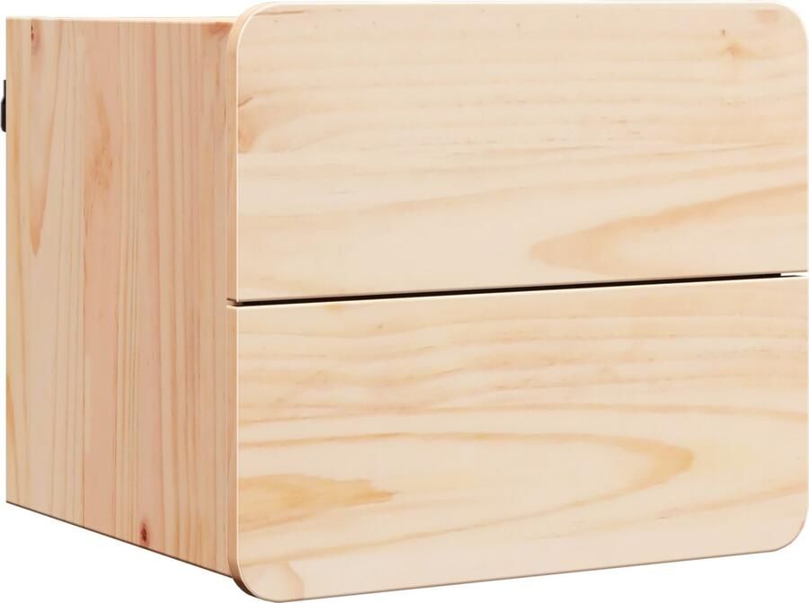 VidaXL Nachtkastje met lade Bruin 39 x 34 x 33 cm Massief grenenhout