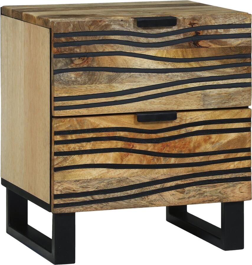 VidaXL Nachtkastje 40x33.5x46 cm van Massief Mangohout en Geengineerd Hout