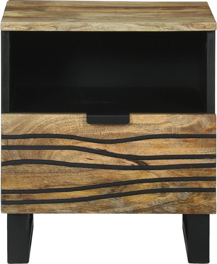 VidaXL Nachtkastje met lade Bruin 40 x 33 x 46 cm massief mangohout