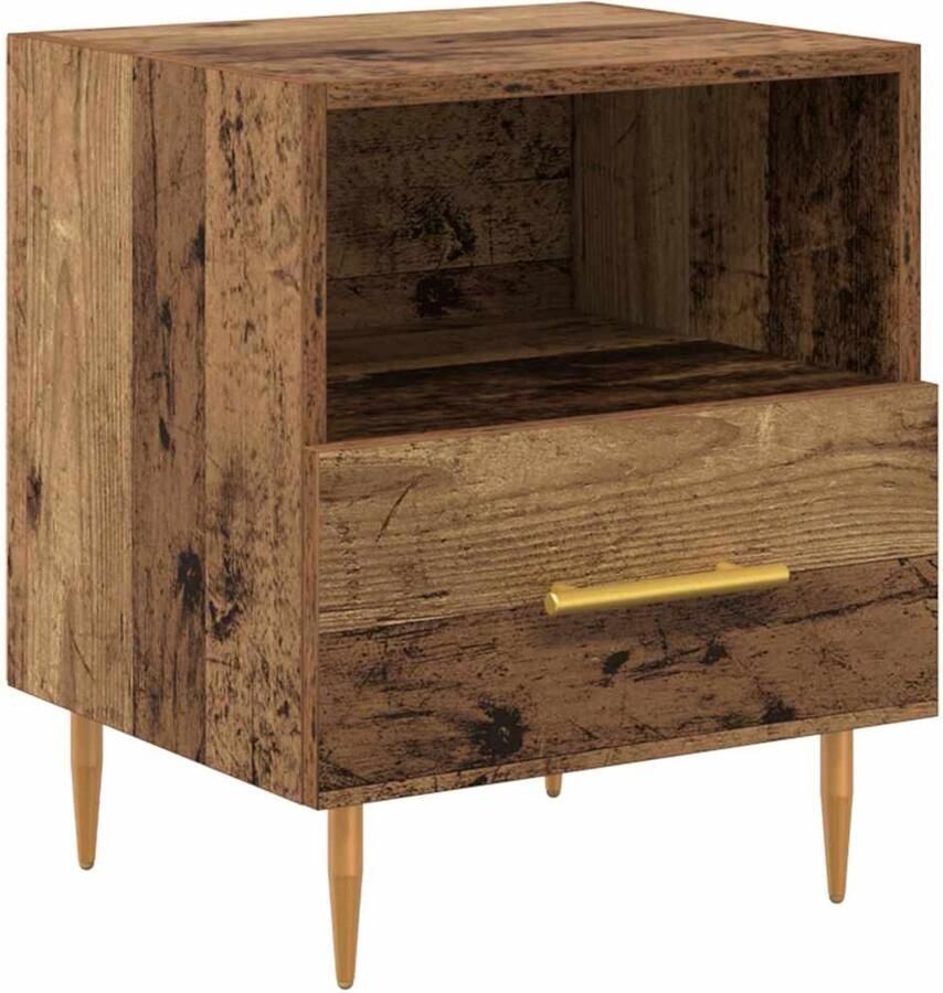 VidaXL Nachtkastje met lade Bruin 40 x 35 x 47.5 cm Bewerkt hout