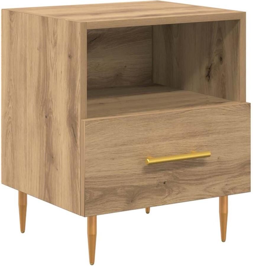 VidaXL Nachtkastje met lade Bruin 40 x 35 x 47.5 cm Bewerkt hout