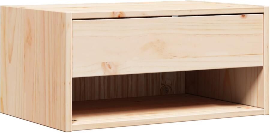 VidaXL Nachtkastje met lade Bruin 50 x 32 5 x 24 cm Massief grenenhout