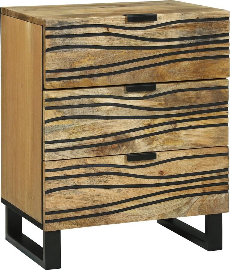 VidaXL Nachtkastje met lade Bruin 50 x 33 x 60 cm massief mangohout