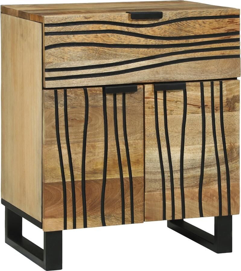 VidaXL Nachtkastje met lade Bruin 50 x 33 x 60 cm massief mangohout