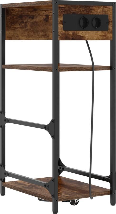 VidaXL Nachtkastje met lade Gerookt eiken 40 x 27 x 76 cm Bewerkt hout