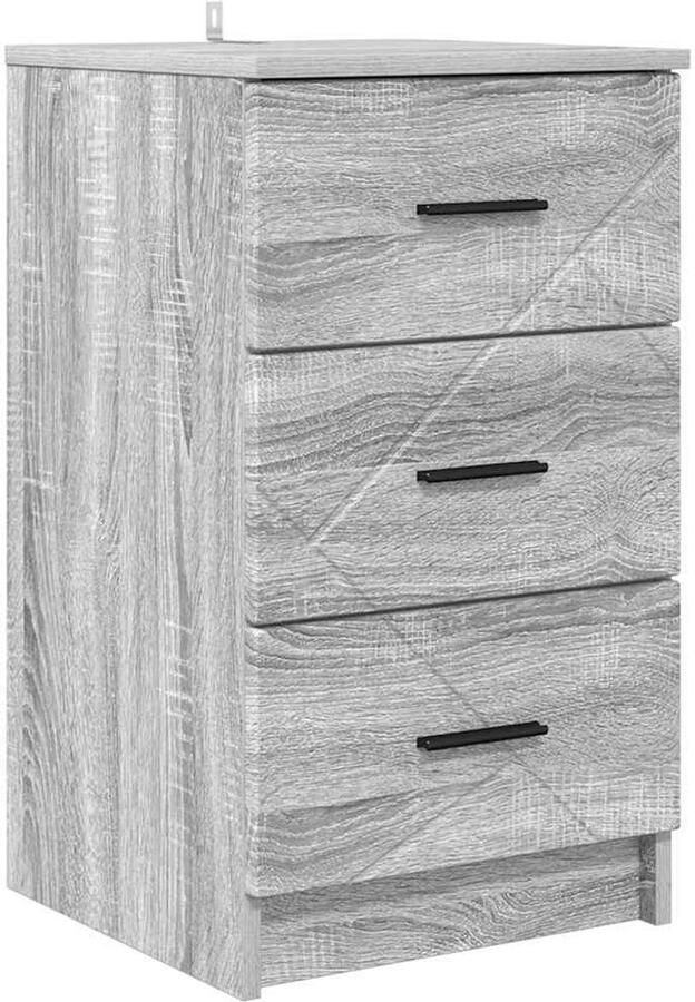 VidaXL Nachtkastje met lade Grijs sonoma 38 x 38 x 66 cm Bewerkt hout
