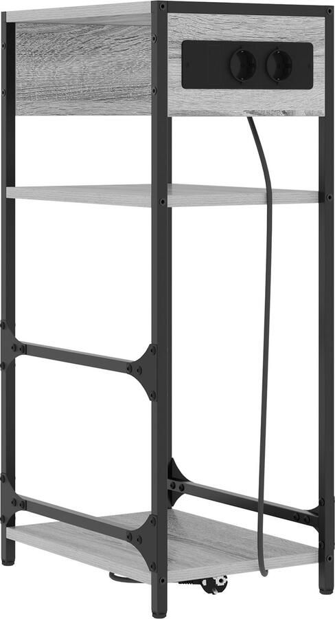 VidaXL Nachtkastje met lade Grijs sonoma 40 x 27 x 76 cm Bewerkt hout