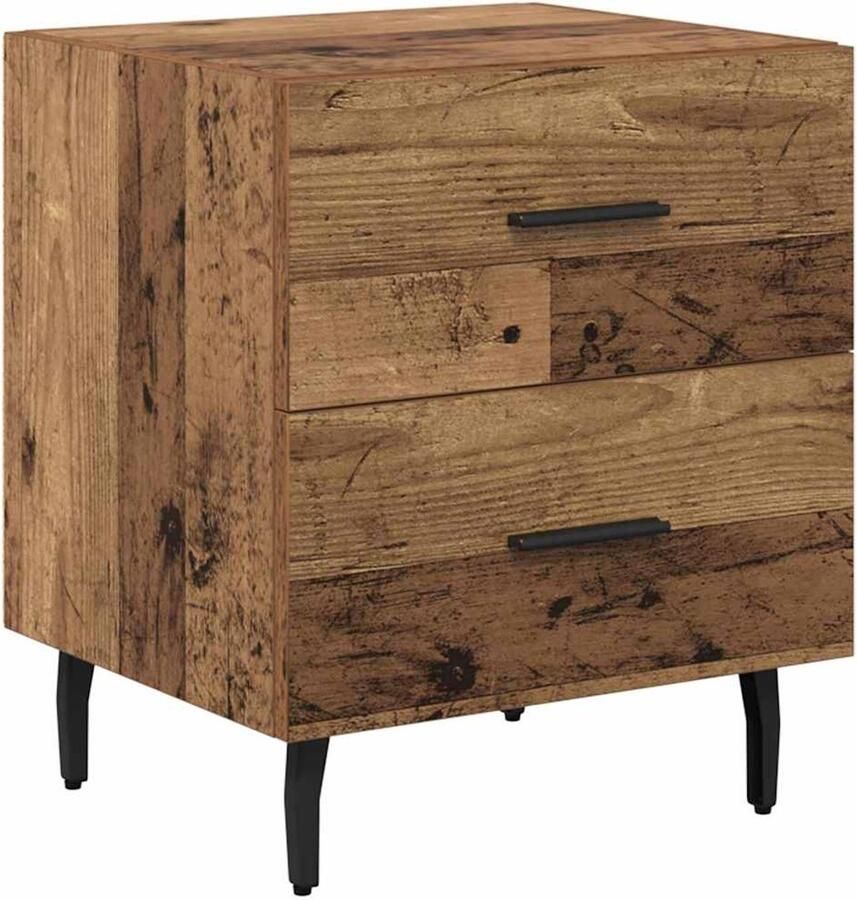 VidaXL Nachtkastje met lade Oud hout 40 x 35 x 47.5 cm Bewerkt hout