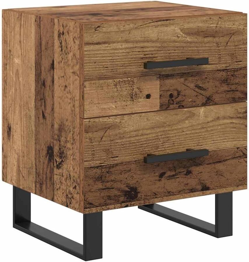 VidaXL Nachtkastje met lade Oud hout 40 x 35 x 47.5 cm Bewerkt hout
