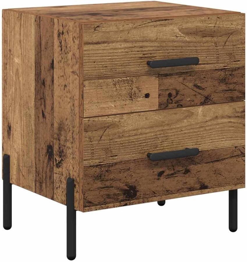 VidaXL Nachtkastje met lade Oud hout 40 x 35 x 47.5 cm Bewerkt hout