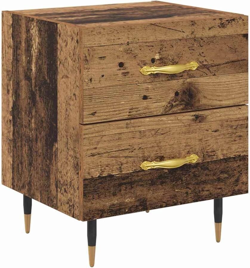 VidaXL Nachtkastje met lade Oud hout 40 x 35 x 47.5 cm Bewerkt hout