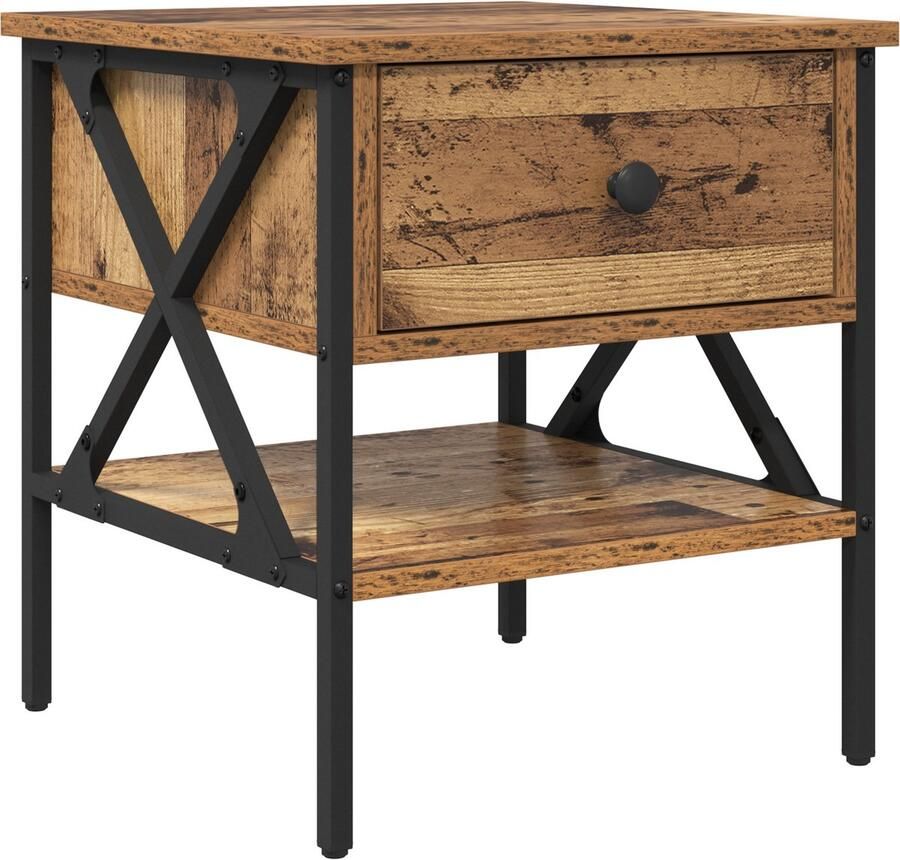 VidaXL Nachtkastje Oud Hout 40x42x45 cm Gefabriceerd Hout