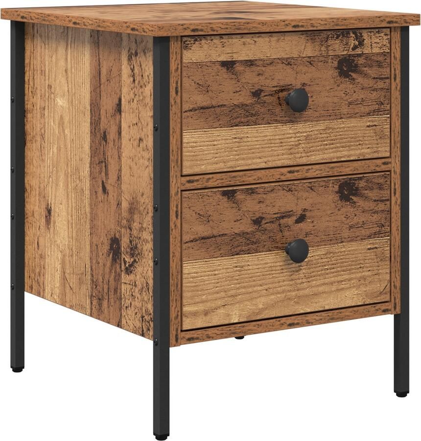 VidaXL Nachtkastje Oud Hout 40x42x50 cm Gegagen Hout