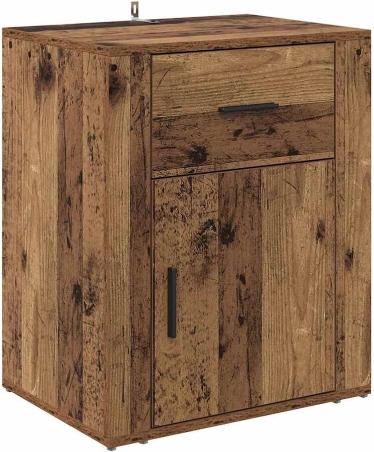 VidaXL Nachtkastje met lade Oud hout 50 x 36 x 60 cm Bewerkt hout