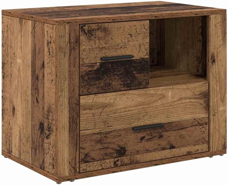 VidaXL Nachtkastje met lade Oud hout 60 x 36 x 45 cm Bewerkt hout