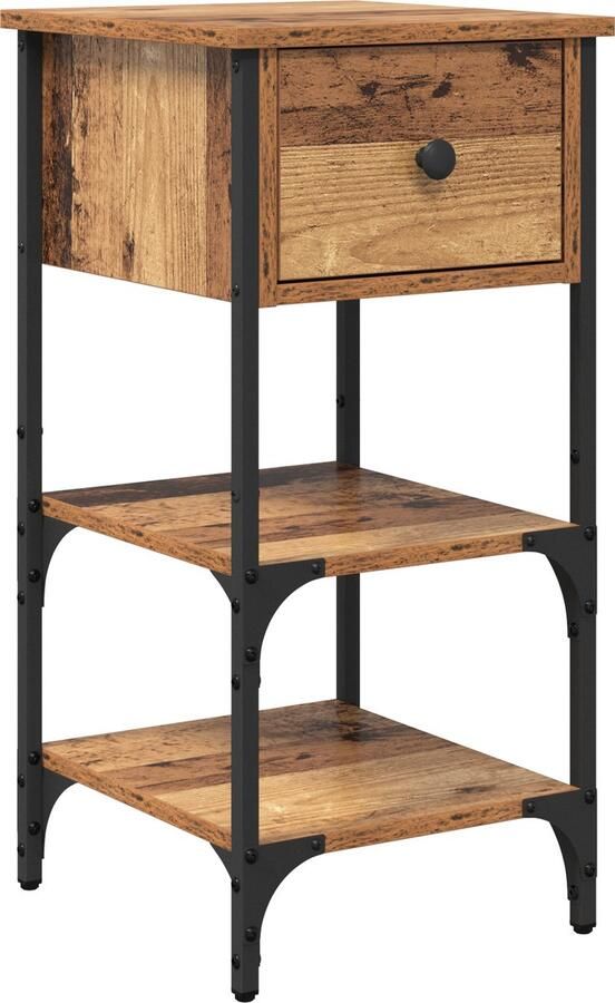 VidaXL Nachtkast Oud Hout 34x36x70 cm Samengesteld Hout