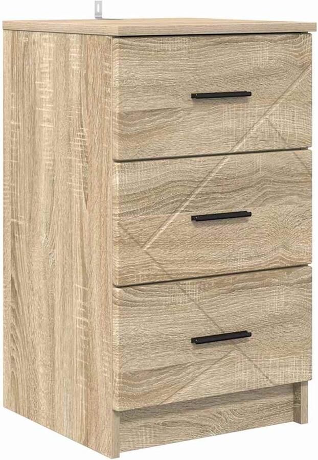 VidaXL Nachtkastje met lade Sonoma eiken 38 x 38 x 66 cm Bewerkt hout