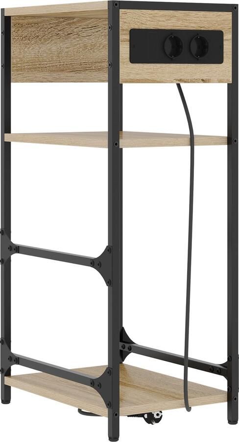 VidaXL Nachtkastje met lade Sonoma eiken 40 x 27 x 76 cm Bewerkt hout