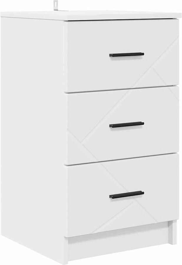 VidaXL Nachtkastje met lade Wit 38 x 38 x 66 cm Bewerkt hout