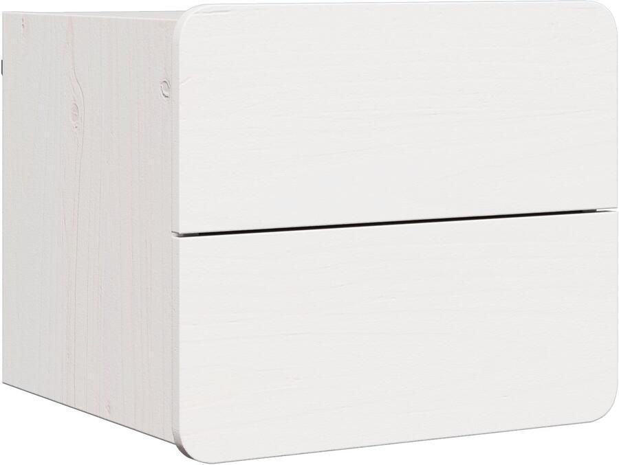 VidaXL Nachtkastje met lade Wit 39 x 34 x 33 cm Massief grenenhout