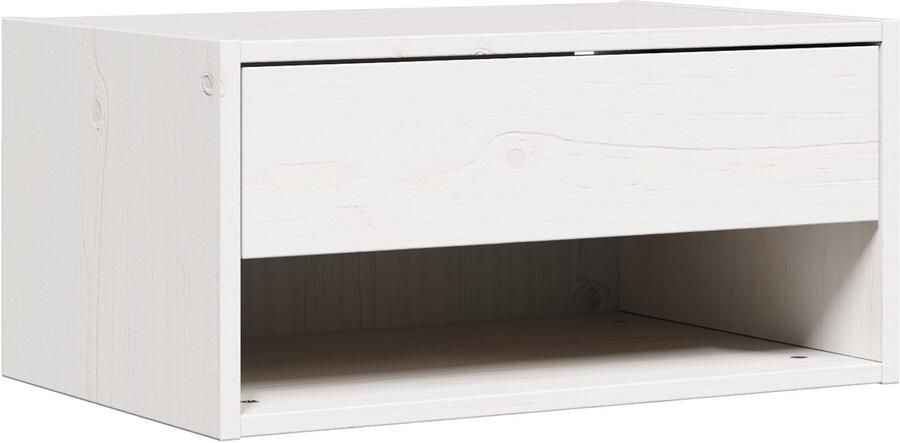 VidaXL Wandgemonteerd nachtkastje met lade Wandgemonteerd Wit 50 x 32 5 x 24 cm