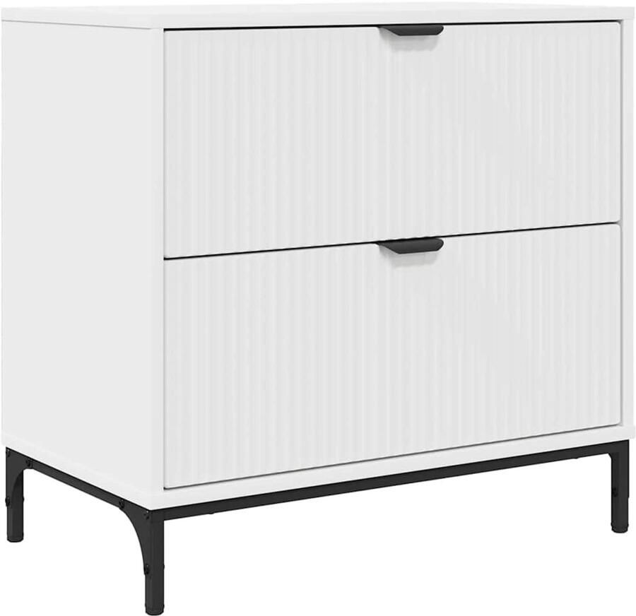 VidaXL Nachtkastje met lade Wit 63 5 x 36 x 61 cm Bewerkt hout