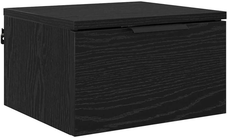 VidaXL Nachtkastje met lade Zwart eiken 34 x 30 x 20 cm Bewerkt hout