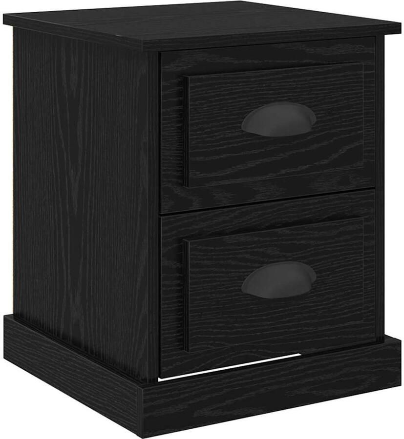 VidaXL Nachtkastje met lade Zwart eiken 39 x 39 x 47.5 cm Bewerkt hout