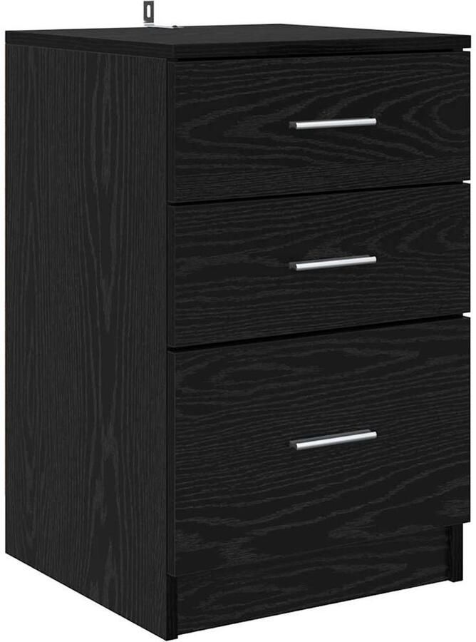 VidaXL Nachtkastje met lade Zwart eiken 40 x 40 x 63 cm Bewerkt hout