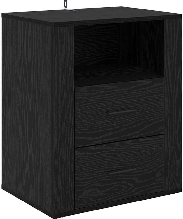 VidaXL Nachtkastje met lade Zwart eiken 50 x 36 x 60 cm Bewerkt hout