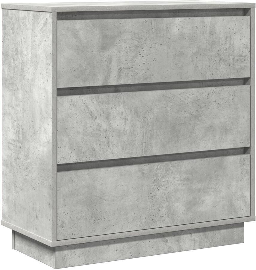 VidaXL Nachtkastje met lade Beton Grijs 71 x 34.5 x 75 cm Bewerkt hout - Foto 2