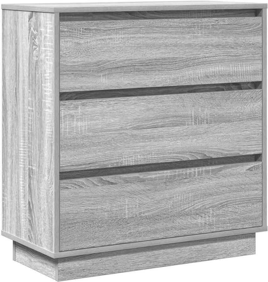 VidaXL Nachtkastje met LED in Grijs Sonoma 71x34 5x75 cm Geengineerd Hout - Foto 2