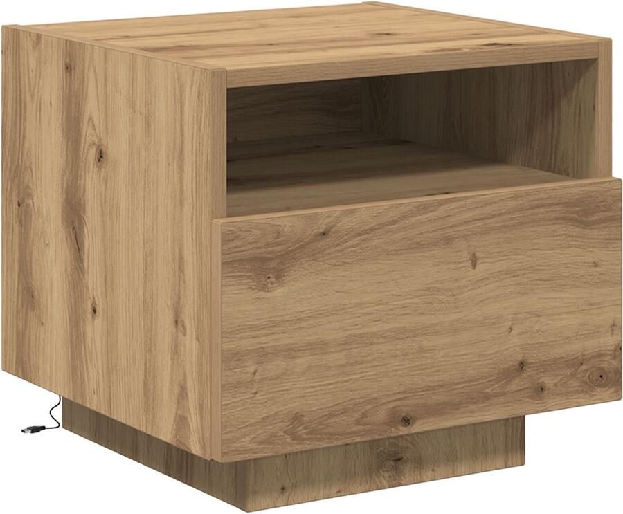 VidaXL Nachtkastje Artisan Eiken Echt Hout Compact Opslag Nachtkastje