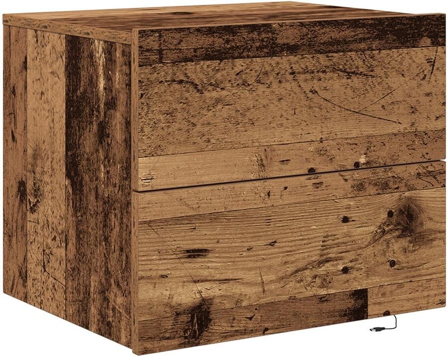 VidaXL Wandkastje voor Bed with Oud hout 50 x 39 x 41 cm Bewerkt hout