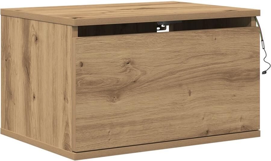 VidaXL Wand-Montage Nachtkast Artisan eiken MDF Laminaat Foelie Gemiddeld
