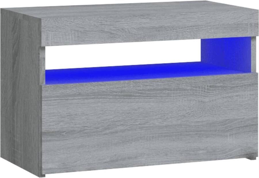 VidaXL -Nachtkastje-met-LED-verlichting-60x35x40-cm-grijs-sonoma-eiken - Foto 3