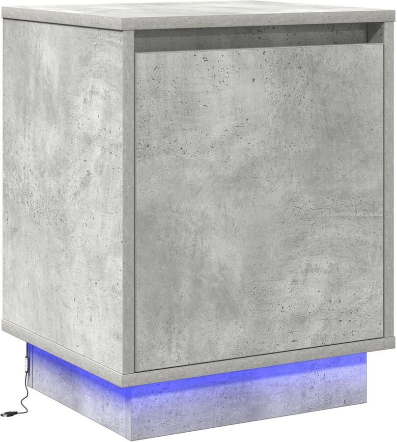 VidaXL Nachtkastje met Betongrijs 39 x 34.5 x 50 cm Bewerkt hout