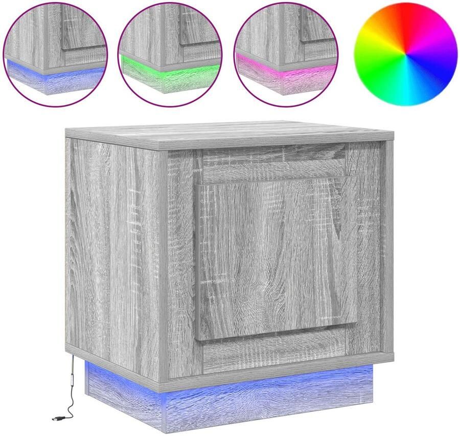 VidaXL Nachtkastjes Grijs sonoma Geengineerd hout 44 x 34 5 x 45 cm