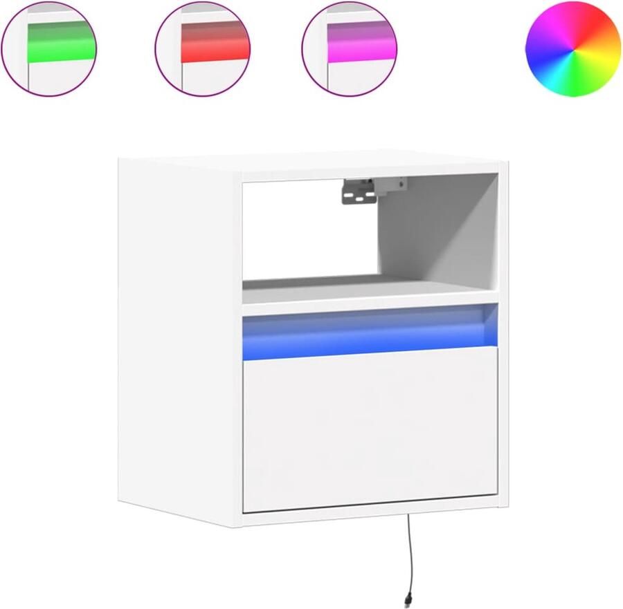 VidaXL Tv-wandmeubel met LED-verlichting 41x31x45 cm wit