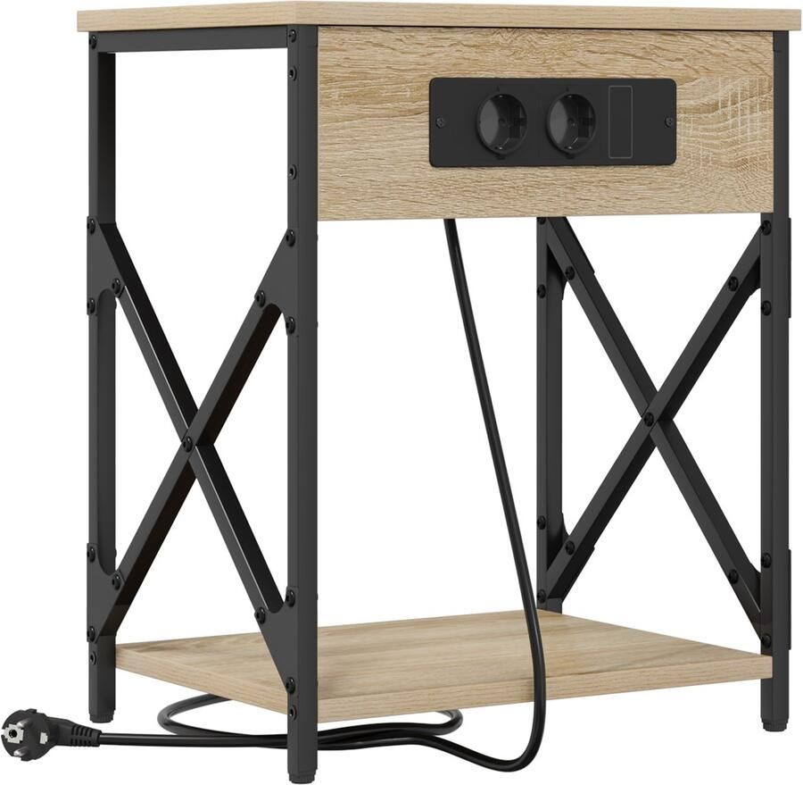 VidaXL Nachtkastje met lade Sonoma eiken 41 x 31 x 51 cm Bewerkt hout