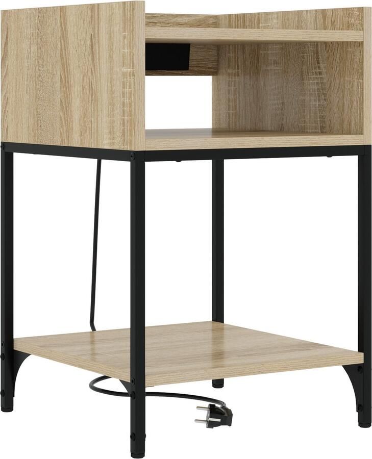 VidaXL Nachtkastje met plank Sonoma eiken 40 x 40 x 61 cm Bewerkt hout