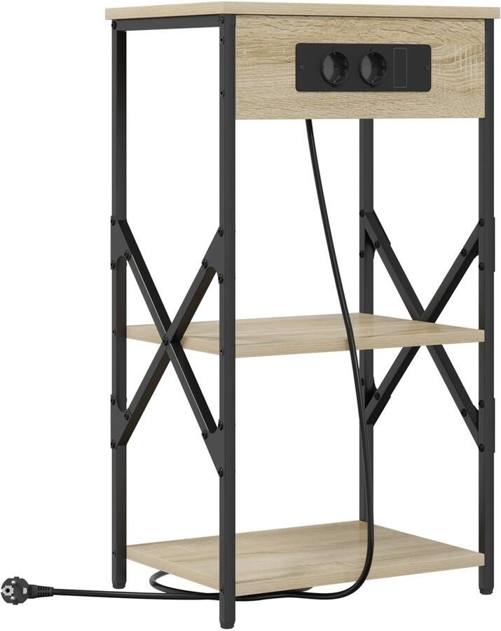 VidaXL Nachtkastje met plank Sonoma eiken 41 x 31 x 76 cm Bewerkt hout